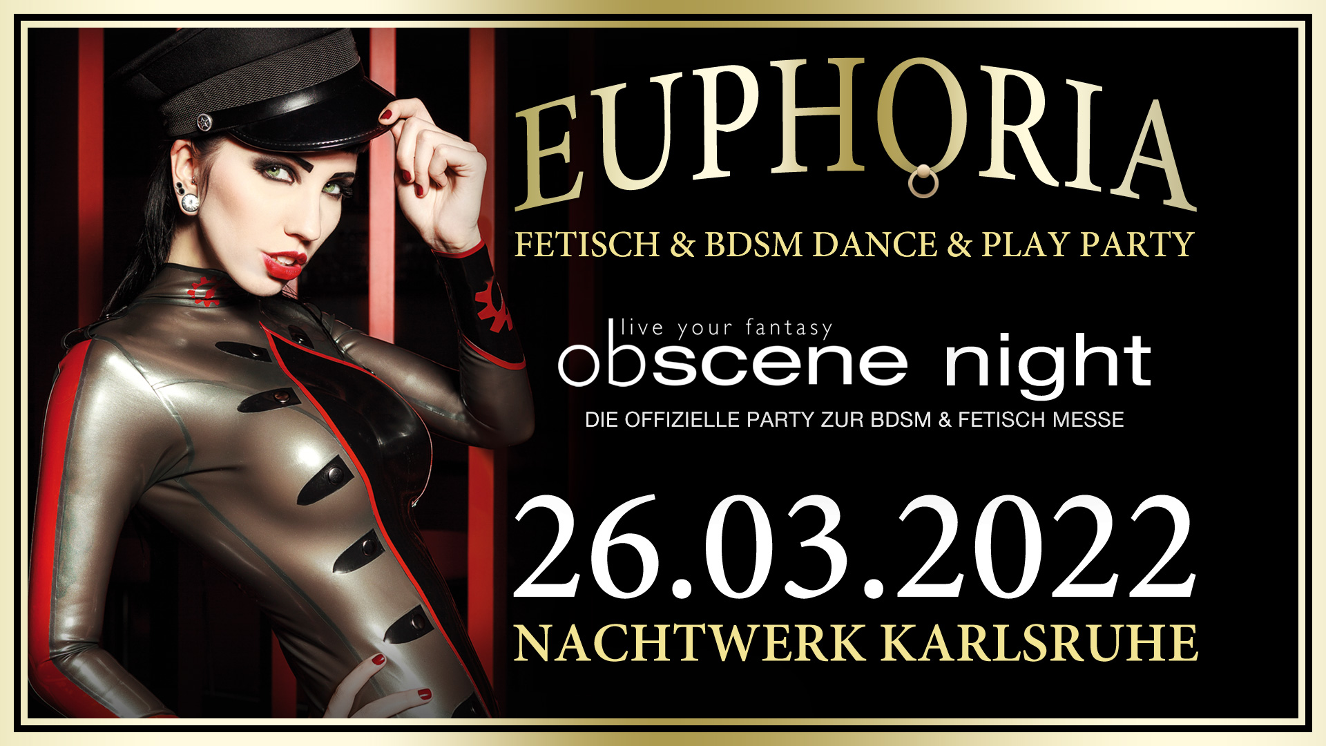 Obscene Night » EUPHORIA: Fetisch und BDSM Dance & Play Party. Die offizielle Aftershowparty der BDSM & Fetisch Messe obscene