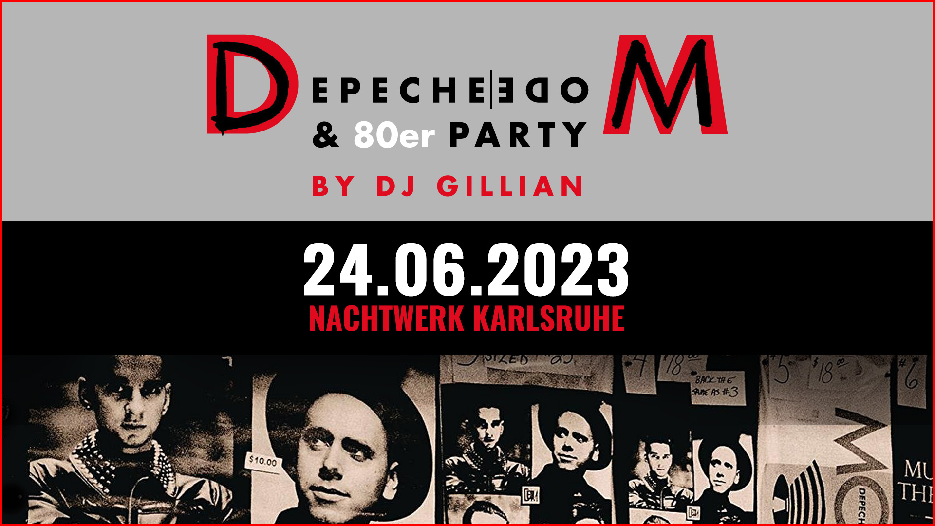Die legendäre Depeche Mode & 80er Party im Nachtwerk Karlsruhe mit DJ Gillian. Die großartigen Songs von Depeche Mode, die kultigsten Hits aus den 80ern und die beliebtesten Pop & Wave Klassiker.